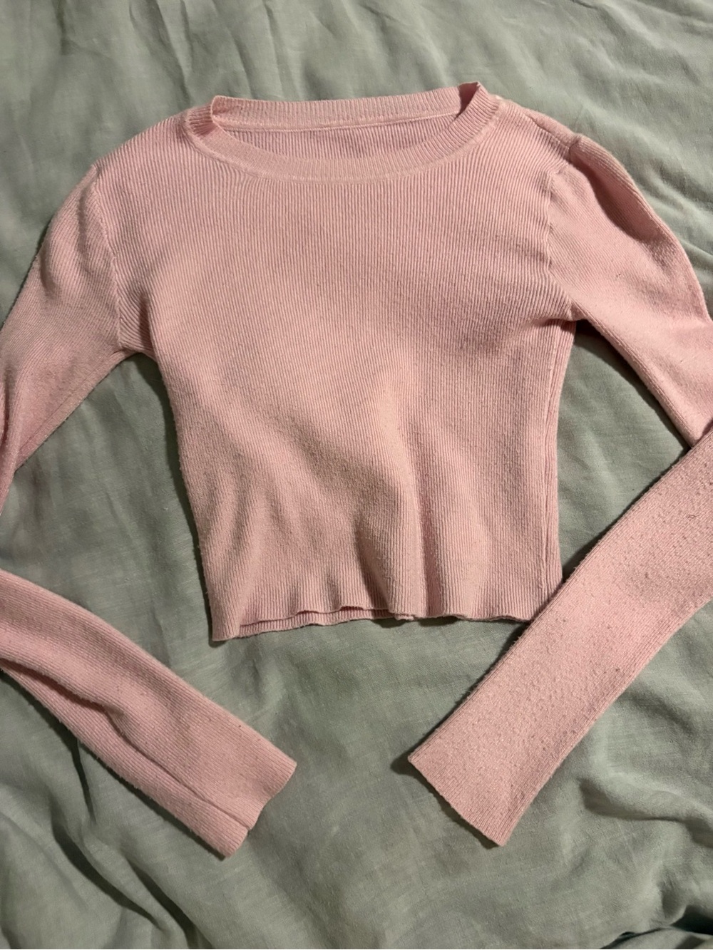 Pink Knit Crop Top
